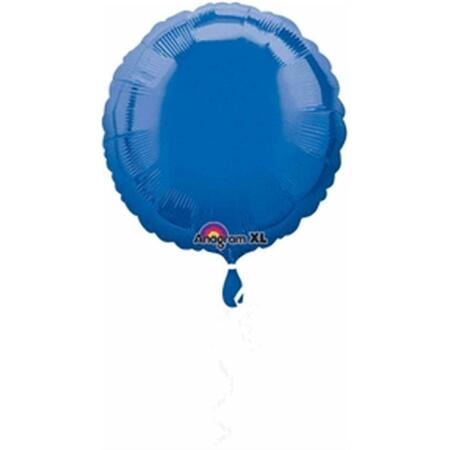 ANAGRAM 18 in. Dark Blue Round Foil Flat Balloon, 5PK 51909